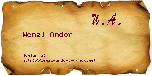 Wenzl Andor névjegykártya
